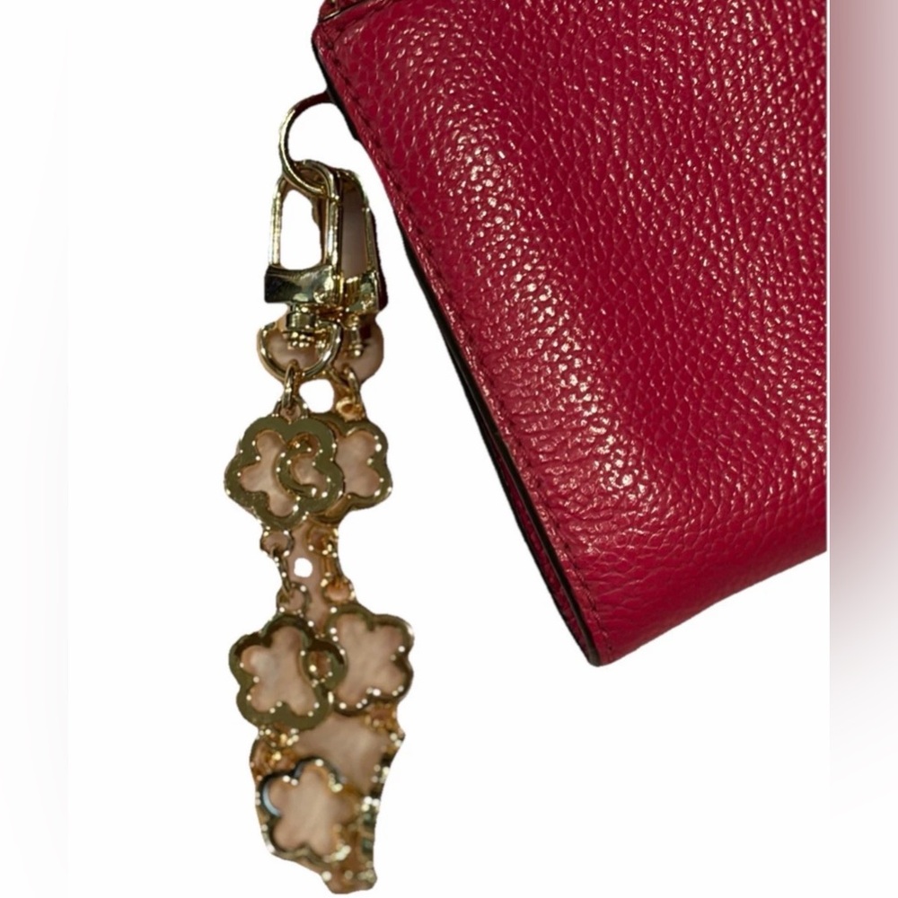 Michael Kors Leather Jet Set Double Zip Bifold Wallet Wristlet Bright Pink - Picture 6 of 16